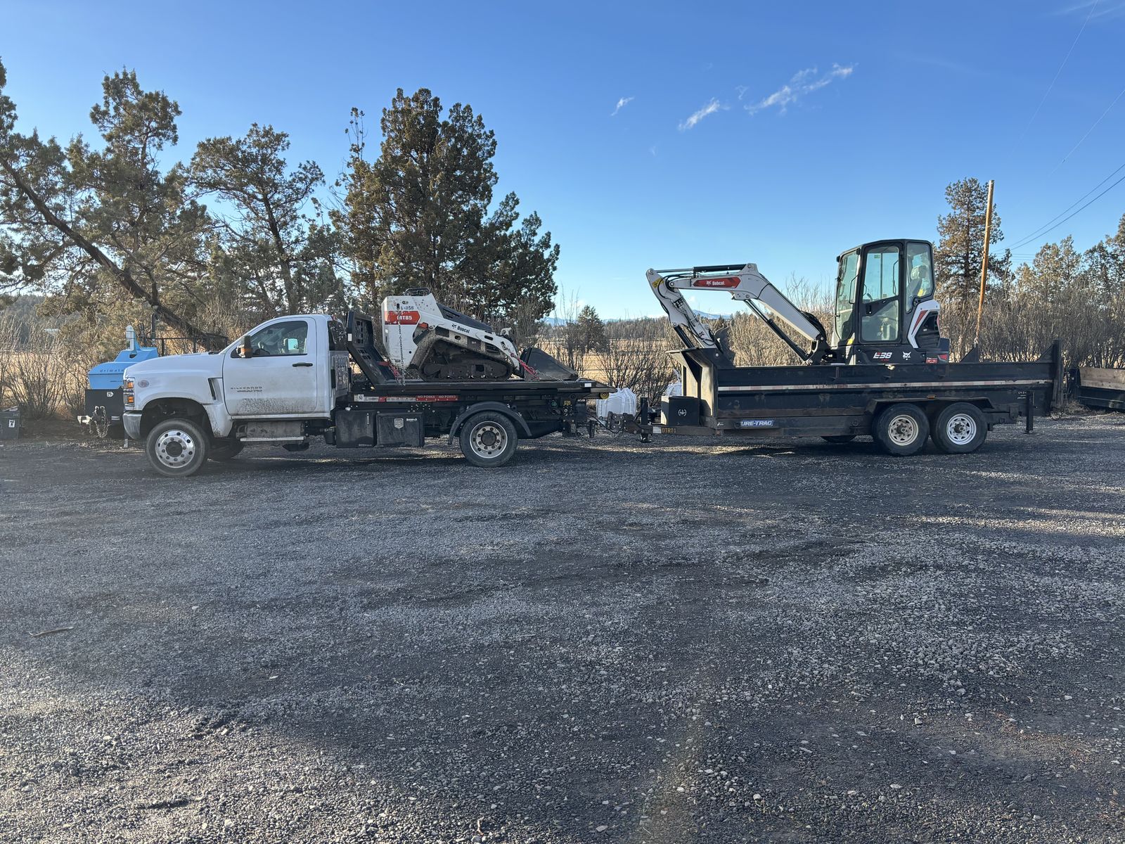 Heavy equipment loaded for hauling