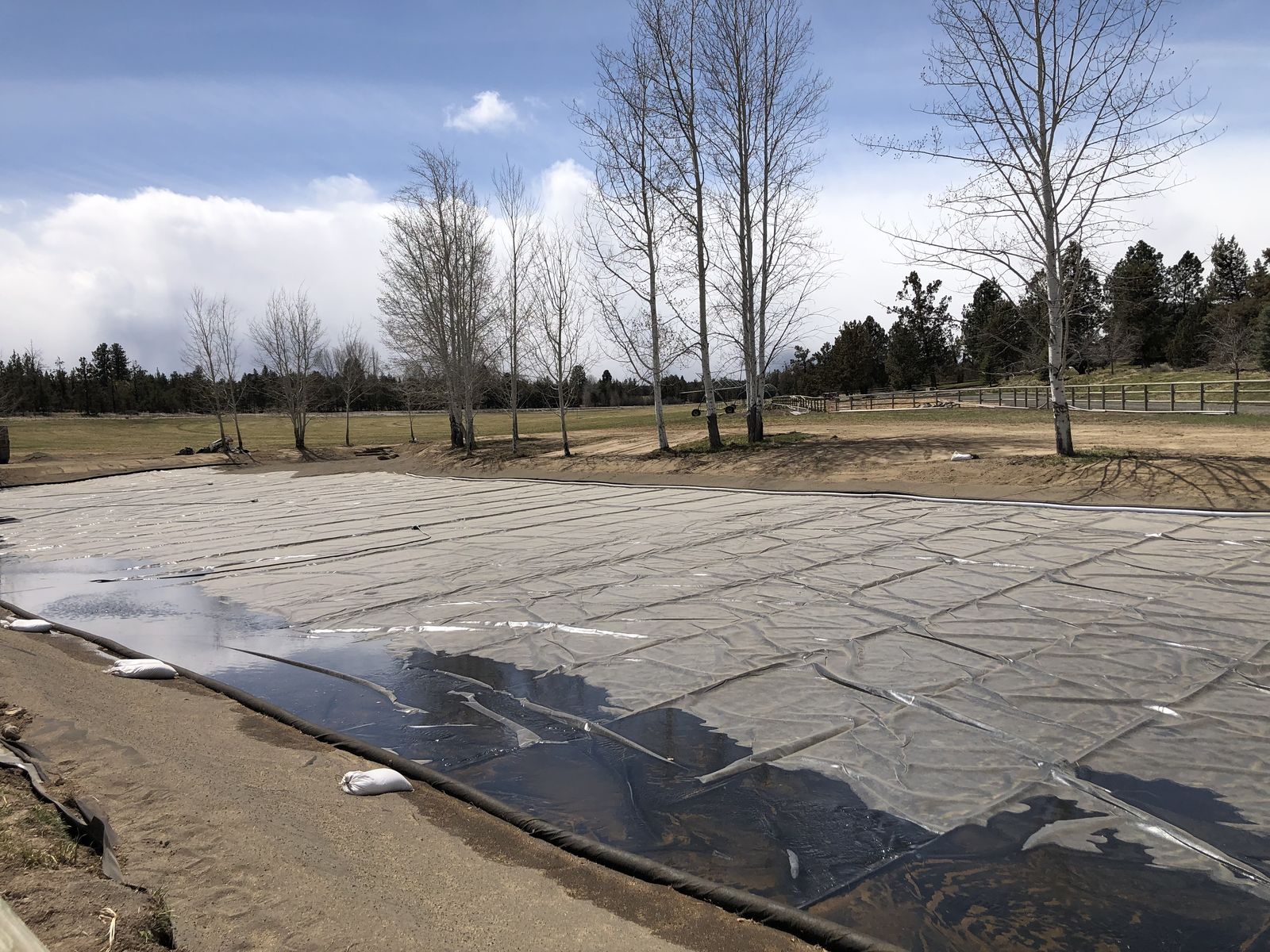 Agriculture pond under construction