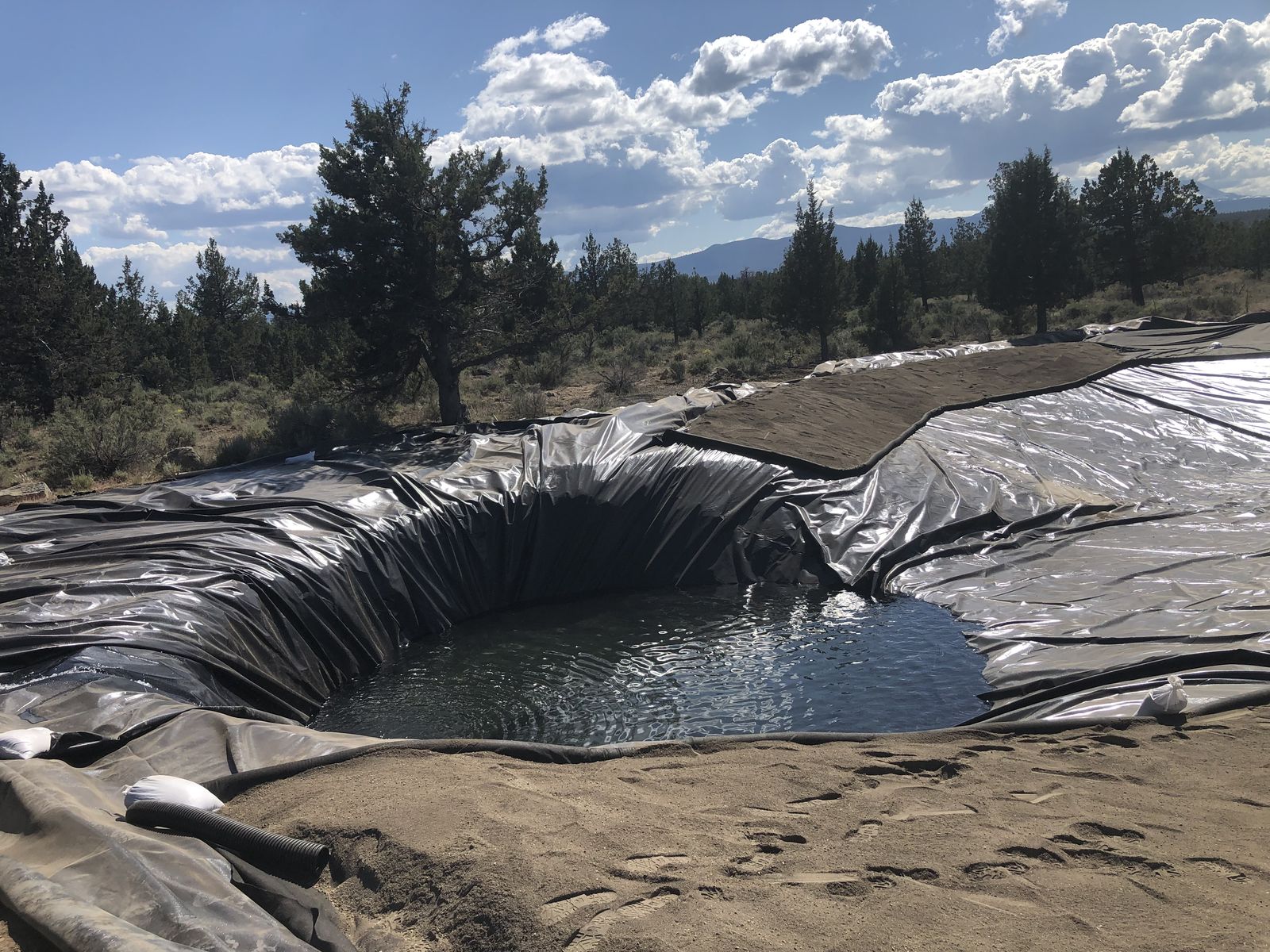 Pond under construction